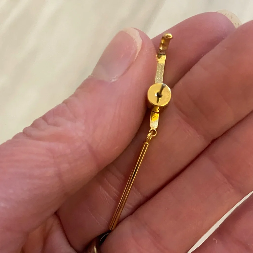 Gold Tone Cuffed Straight Dangling Bar Earrings for Pierced Ears